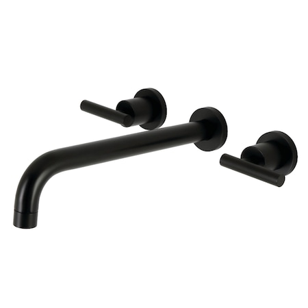 Kingston Brass KS8050CML Wall Mount Tub Faucet, Matte Black KS8050CML